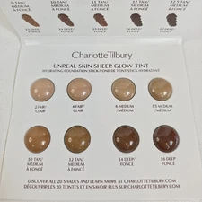 Charlotte Tilbury Unreal Skin Sheer Glow Tint Foundation Stick Sample Card