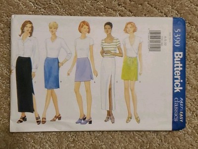5390 Vtg Butterick Sewing Pattern Misses Semi Fitted Straight Skirt 6-8-10 FF 