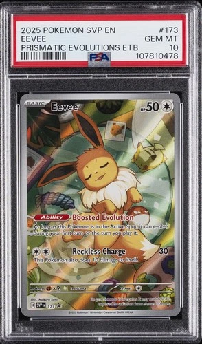 2025 POKEMON PRISMATIC EVOLUTIONS ELITE TRAINER BOX PROMO #173 EEVEE PSA 10