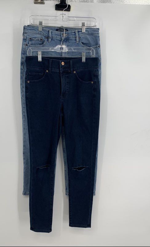 Calvin Klein Womens Blue Denim Straight & Skinny Jeans Size 6 Lot Of 2