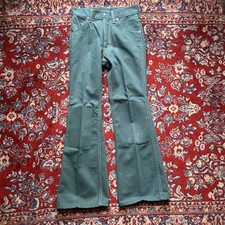 VTG SEARS TOUGHSKINS Green Boys Pants 70s 80s Unisex Size 14 Slim Made In USA