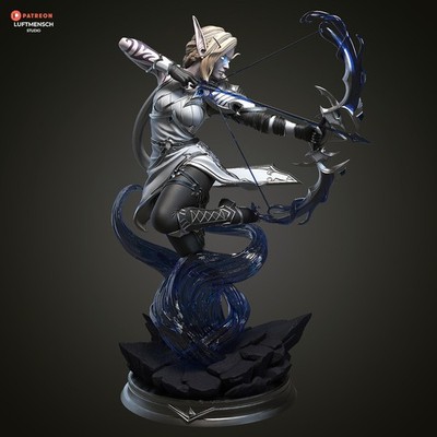 Alleria Windrunner, WOW, Warcraft, Action, Figur, 3D Druck, Statue, UNBEMALT
