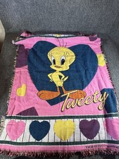 Vintage Looney Tunes woven Tweety Bird blanket