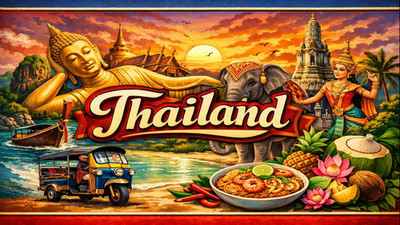Thailand Kühlschrankmagnet Reise Souvenir Geschenk Urlaub Wahrzeichen Dekor Kunst Küche