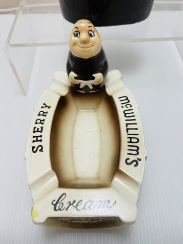 Vintage MacWilliams Cream Sherry Half Barrel Monk Ashtray & Monk Money Bank - Picture 2 of 6