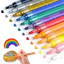 Acrylic Paint Pens Paint Markers for Rock Painting, Canvas, Wood, Glass, Fabr...