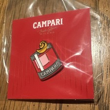 Campari Negroni Cocktail Enamel Hat Shirt Lapel Pin Brand New!! W/ Recipe