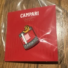 Campari Negroni Cocktail Enamel Hat Shirt Lapel Pin Brand New!! W/ Recipe