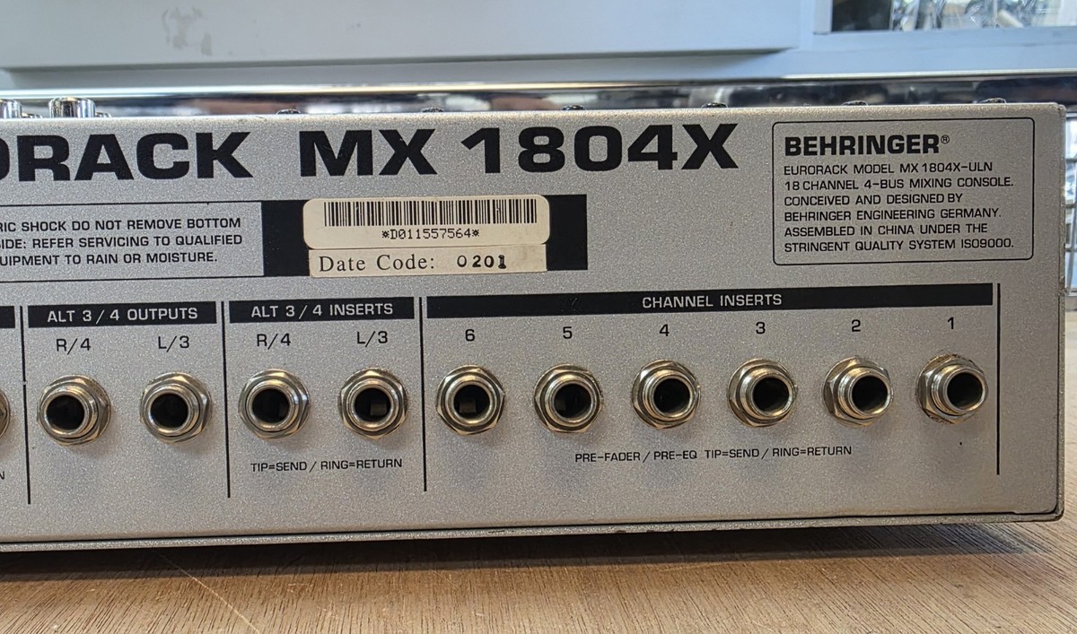 Behringer Eurorack MX1804X Audio Mixer With Power Supply