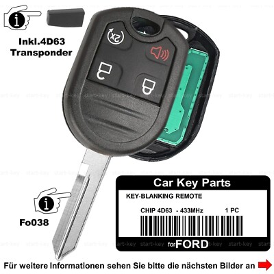 Autoschlüssel Funk Schlüssel Remote für USA Ford Mustang Escape Explorer Edge