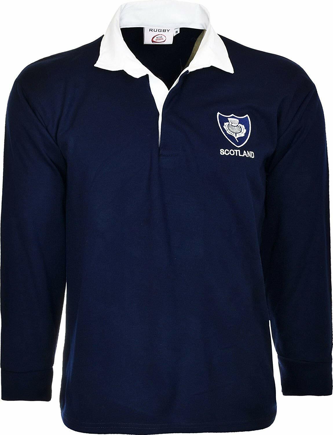 Scotland Rugby Shirts Adults Retro Thistle Jersey Full Sleeve Sizes ...
