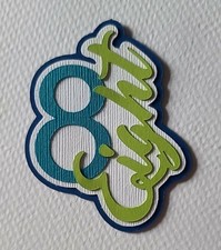 Birthday Age Title Number Eight. Scrapbook, Card Making Paper Piecing