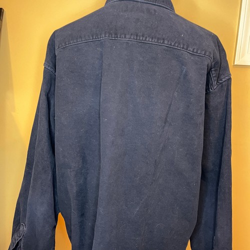 Chaqueta Camisa Banana Republic Azul Marino Talla L Peso Pesado Algodón Exterior Cabina - Imagen 6 de 10