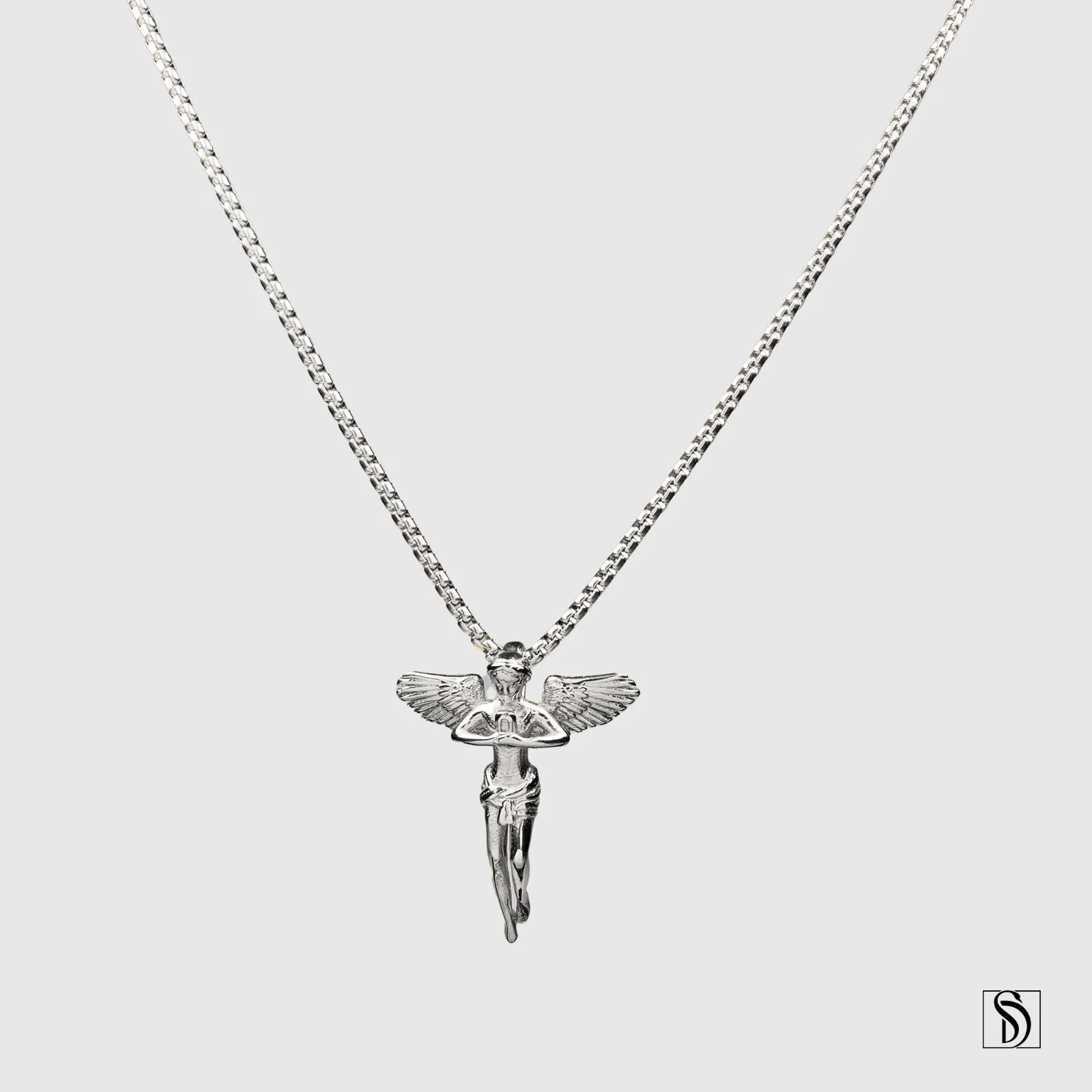 Collier pendentif ange argent   imperméable acier inoxydable 18K, bijoux unisexes