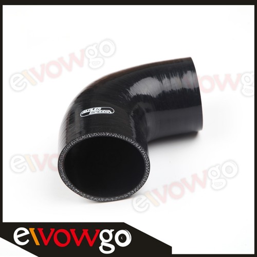 2.5" To 2.25" 90 Degree Reducer Turbo Silicone Hose Coupler 63.5-57mm Black - Picture 5 of 8