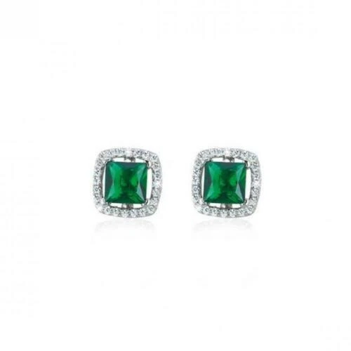 Orecchini di bigiotteria smeraldo argento