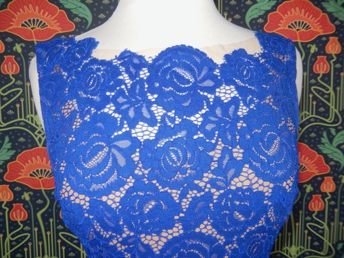 Anthropologie Tracy Reese Cerulean Blue Lace Fit Flare Midi Dress Nwt 2 - Picture 6 of 8