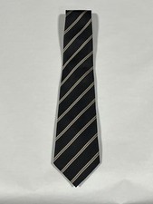 Mens Giorgio Cosani Black With Brown Stripe Tie Pure Silk Hand Made NEW