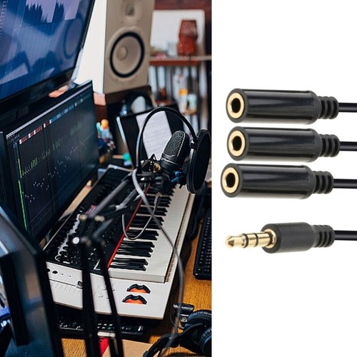 3.5mm Headphone Radio Splitter Cable 1 to 3/6 Male to Female Extension Cable - Picture 3 of 16