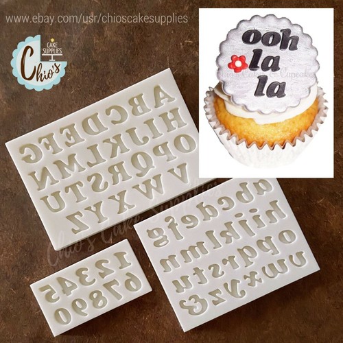 Mini Alphabet Silicone Mold, 3 pieces: uppercase, lowercase, numbers. - Picture 9 of 12