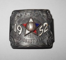 1952 Baseball All Star Game Gulf Coast Minor League Press Charm Pin Belt Buckle