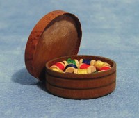 Box Of Reels, Sewing Room. Dolls House Miniature, 1.12th Scale Box Of Reels, Sewing Room. Dolls House Miniature, 1.12th Scale