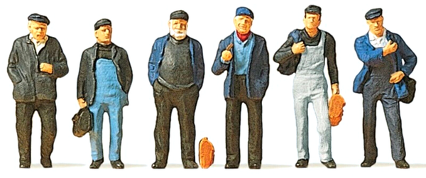Preiser 10350 Industrie- Und Hafenarbeiter 6 Figuren 1:87 H0 Neu + Ovp-image