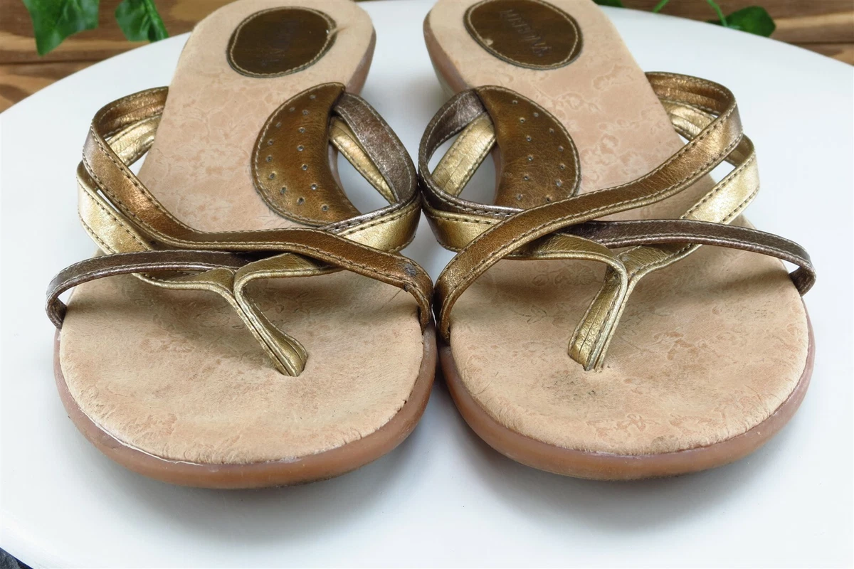 Merona Sz 9.5 M Bronze Flip Flop Synthetic Women Sandals