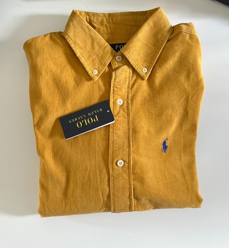 Polo Ralph Lauren Cord Shirt Mustard/Yellow Button Down Custom Fit Size XL. - Picture 3 of 11