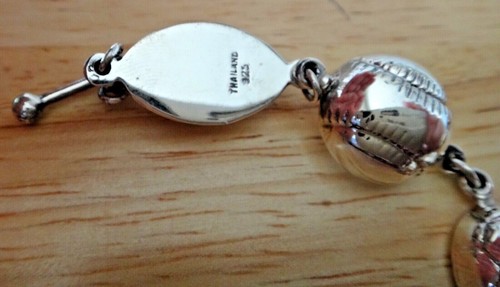 Brazalete deportivo de plata esterlina de 20 gramos fútbol fútbol béisbol eslabón - Imagen 3 de 6