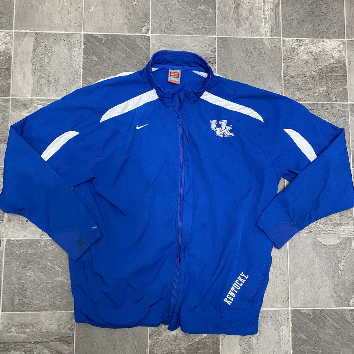 Men's Vintage Nike Team Kentucky Wildcats Striped Windbreaker Jacket sz M  Blue | eBay