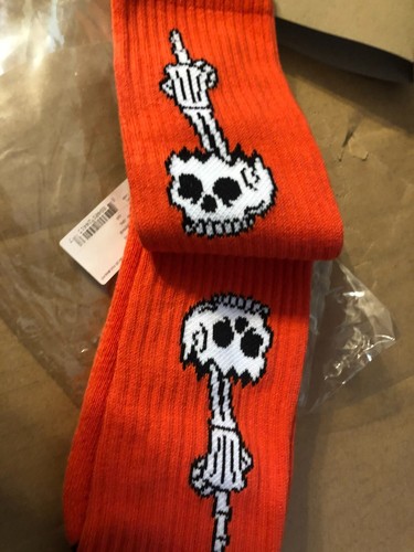HUF x TODD FRANCIS Orange Crew Socks, One Size - Picture 4 of 5