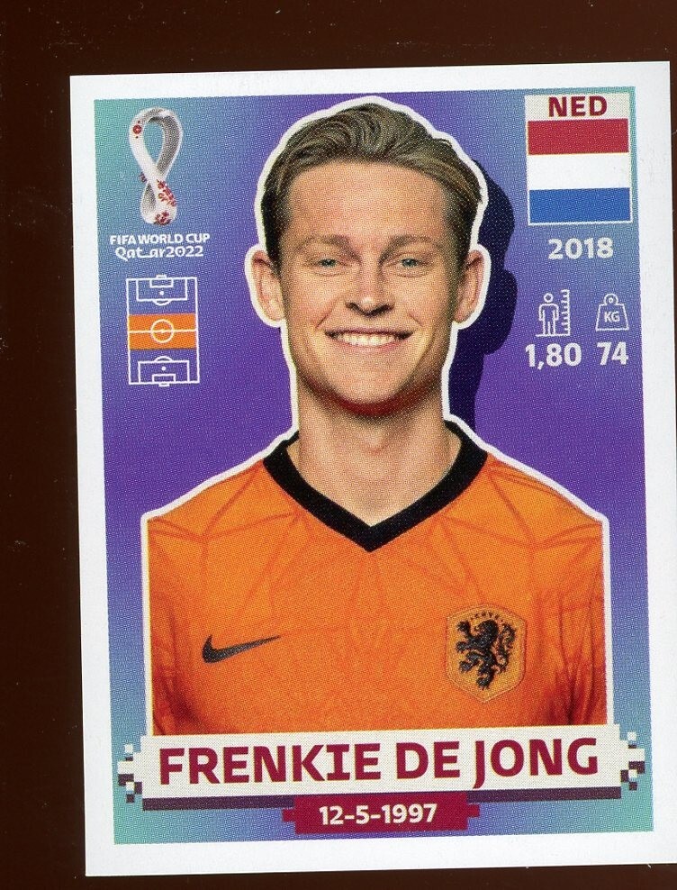 2022 Qatar Fifa World Cup Panini Sticker FRENKIE DE JONG