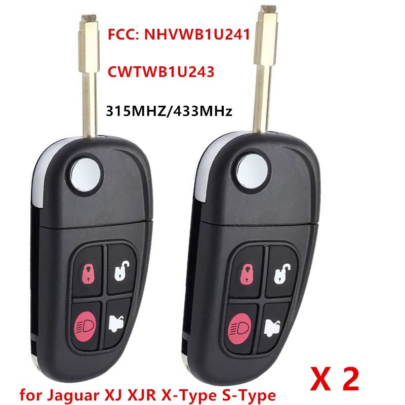 2XRemote Key Fob for Jaguar XJ8 XJR S-Type X-Type NHVWB1U241