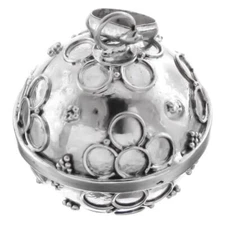 925 Silver 18mm Harmony Ball Chime Round Bali Handmade Sterling Pendant, 1 1/8"