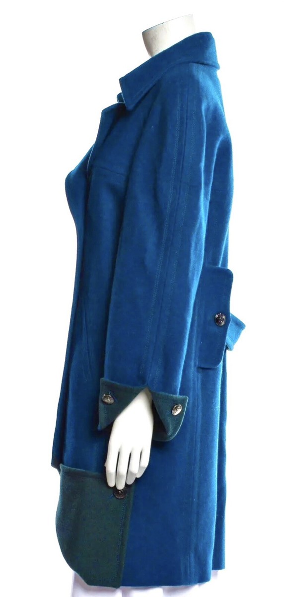CHANEL シャネル　ピーコート　38 7K New Chanel 2013 Long Blue Pea Coat 38 40 42 6 8 10 Jacket