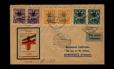 July 20, 1927 RIGA Latvia DERULFT-RIGA Flight Cover w/Perforated 1918-1928 Label