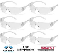 6- Lightweight CLEAR ANTI FOG Construction Work Eyewear Shooting Safety Glasses
