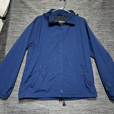 Eddie Bauer Jacket Vintage Men's M Blue Full Zip Hooded Ultrex Nylon