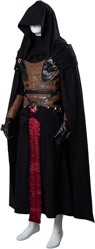 Cosplaysky Adults Cosplay Black/Red/Brown Tunic w/Hooded Robe Costume - Size L - 第 2/7 張圖片
