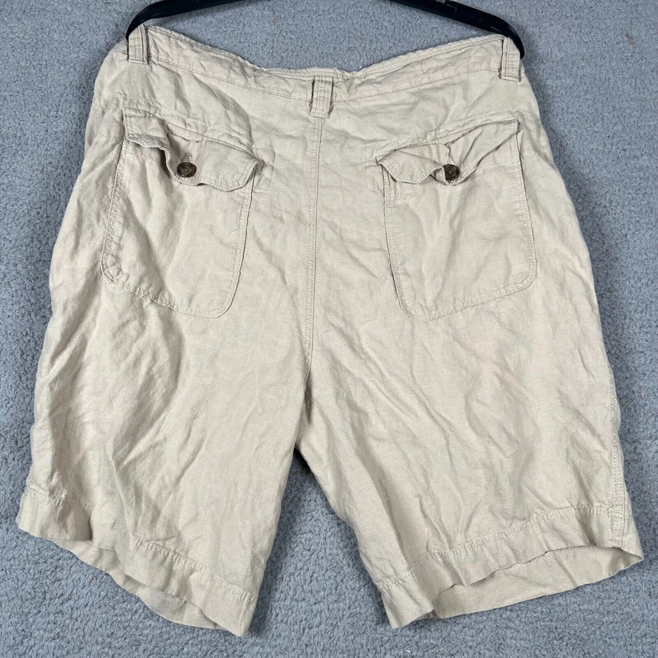 Murano By Baird Mnutt Men's Beige Light Wash Flat Front Chino Shorts Size 38 - Image 2 of 4