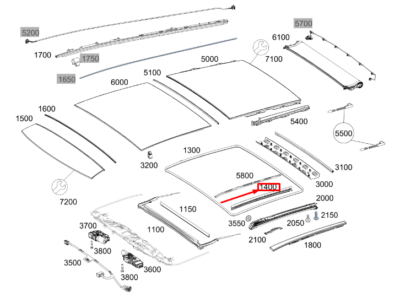 メル25773ページ MERCEDES-BENZ GLS X167 Left Sunroof Trim Slide A1677803500 | eBay