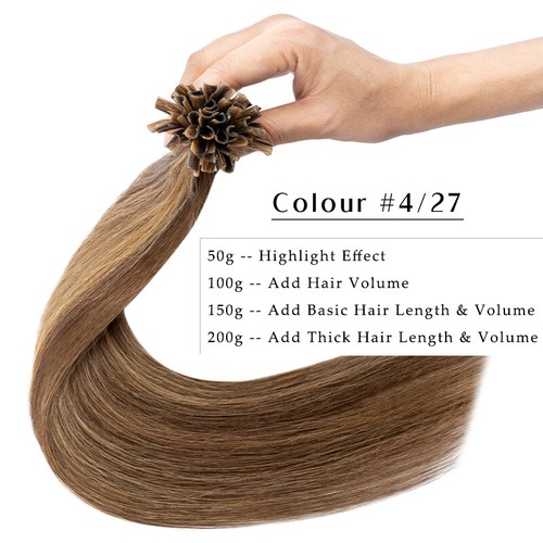 100% Real Remy Human Hair Extensions Keratin Nail U Tip Pre-bonded Indian Remy - Picture 53 of 54