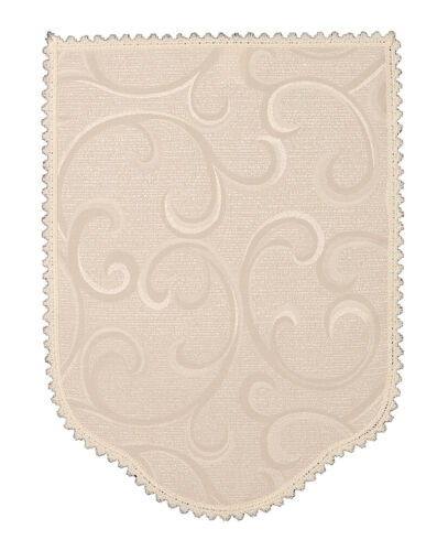 Scroll Design Paar Armstuhlkappe oder Stuhl Rücken beige Jacquard Design Spitzenkante - Bild 5 von 5