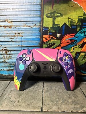 Custom Purple PS5 Controller With Rick And Morty Vinyl Wrap Read Description