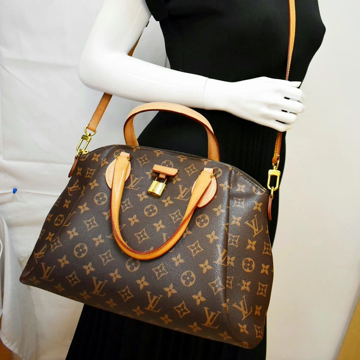 Louis Vuitton Rivoli Bag MM Brown Canvas, NEW 14"X 10"X