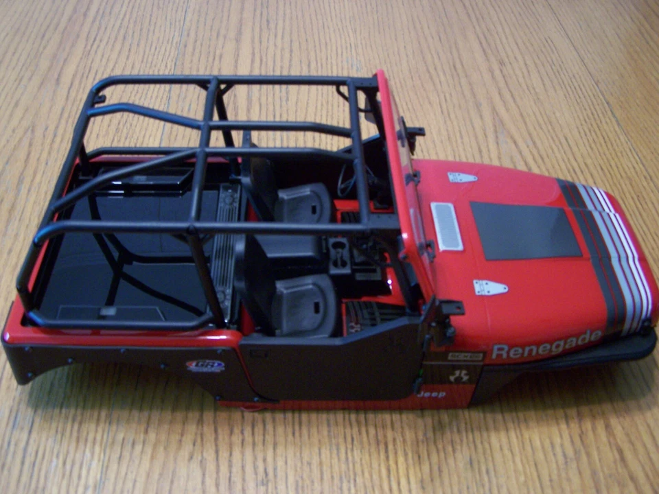 For Axial SCX10 III Jeep CJ-7 AXI03008 Red Body with Lights Roll Cage & Interior - Image 4 of 4