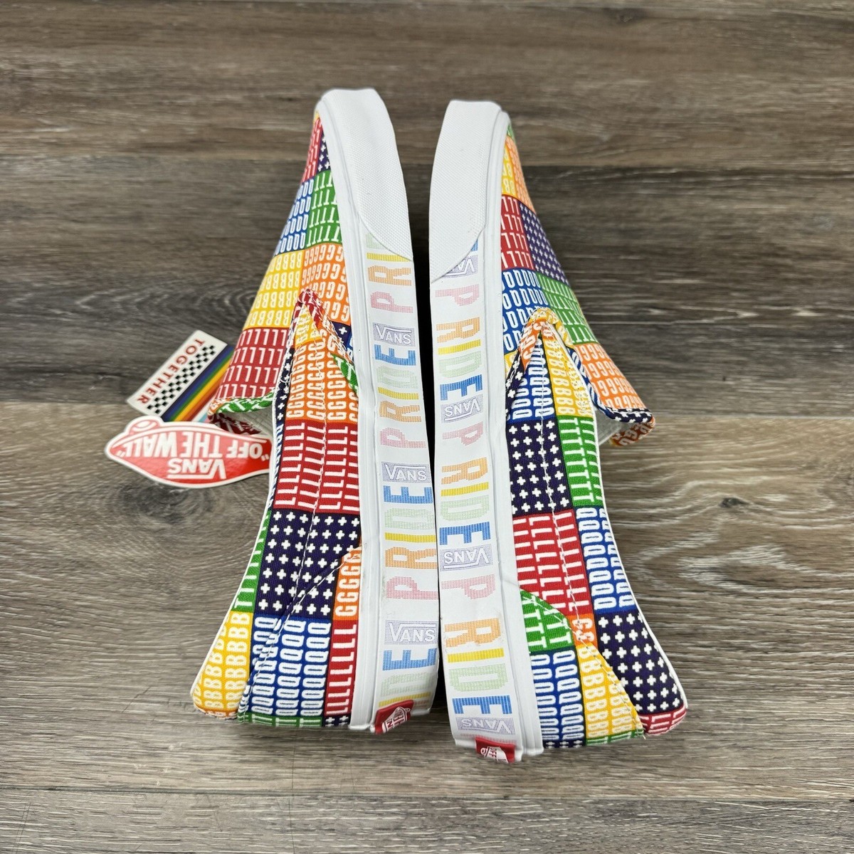 Vans Classic Slip-On Rainbow Pride Canvas Shoes Size Men 10 Vans Classic Slip On Pride Multicolor Rainbow Shoe Men main image 2