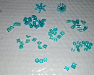 Lego Parts Lot x (57) Trans-Lt Blue Plate, Round 1 x 1 # 4073 +++ free ship
