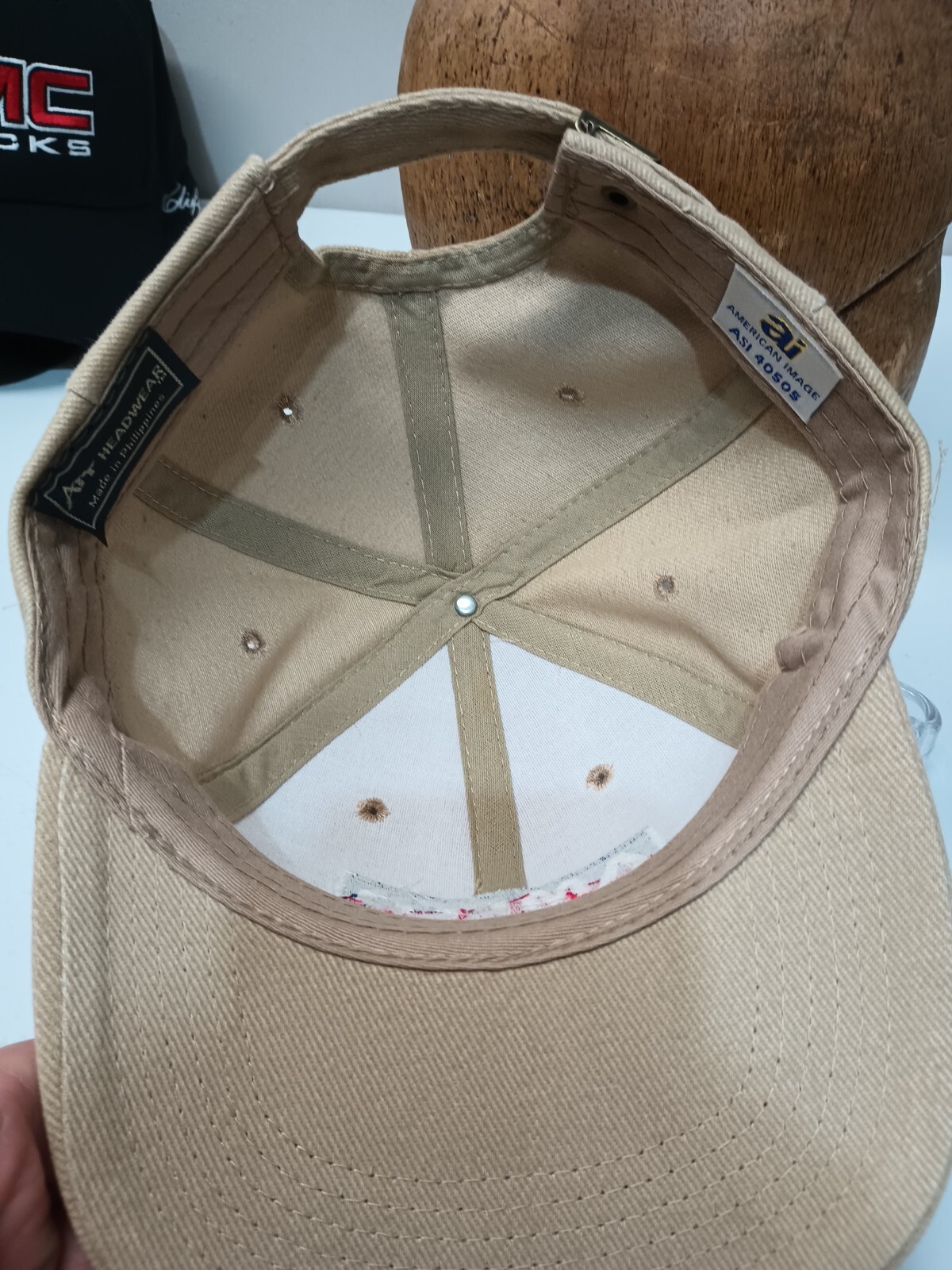 AMECO Hat Cap Beige Adjustable Solid Back - image 5